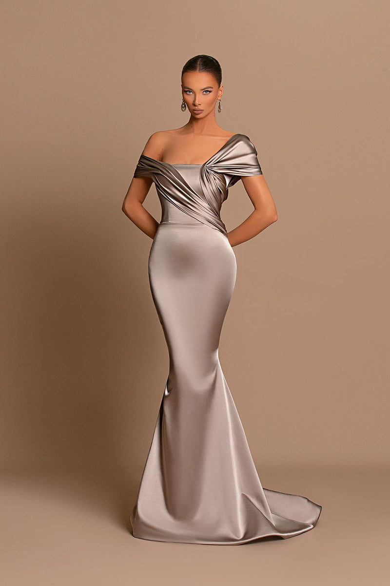 Sheath One Shoulder Satin Pleated Long Bridesmaid Dress Plus Size QB30 SQOSA Sheath One Shoulder Satin Pleated Long Bridesmaid Dress Plus Size QB30 SQOSA