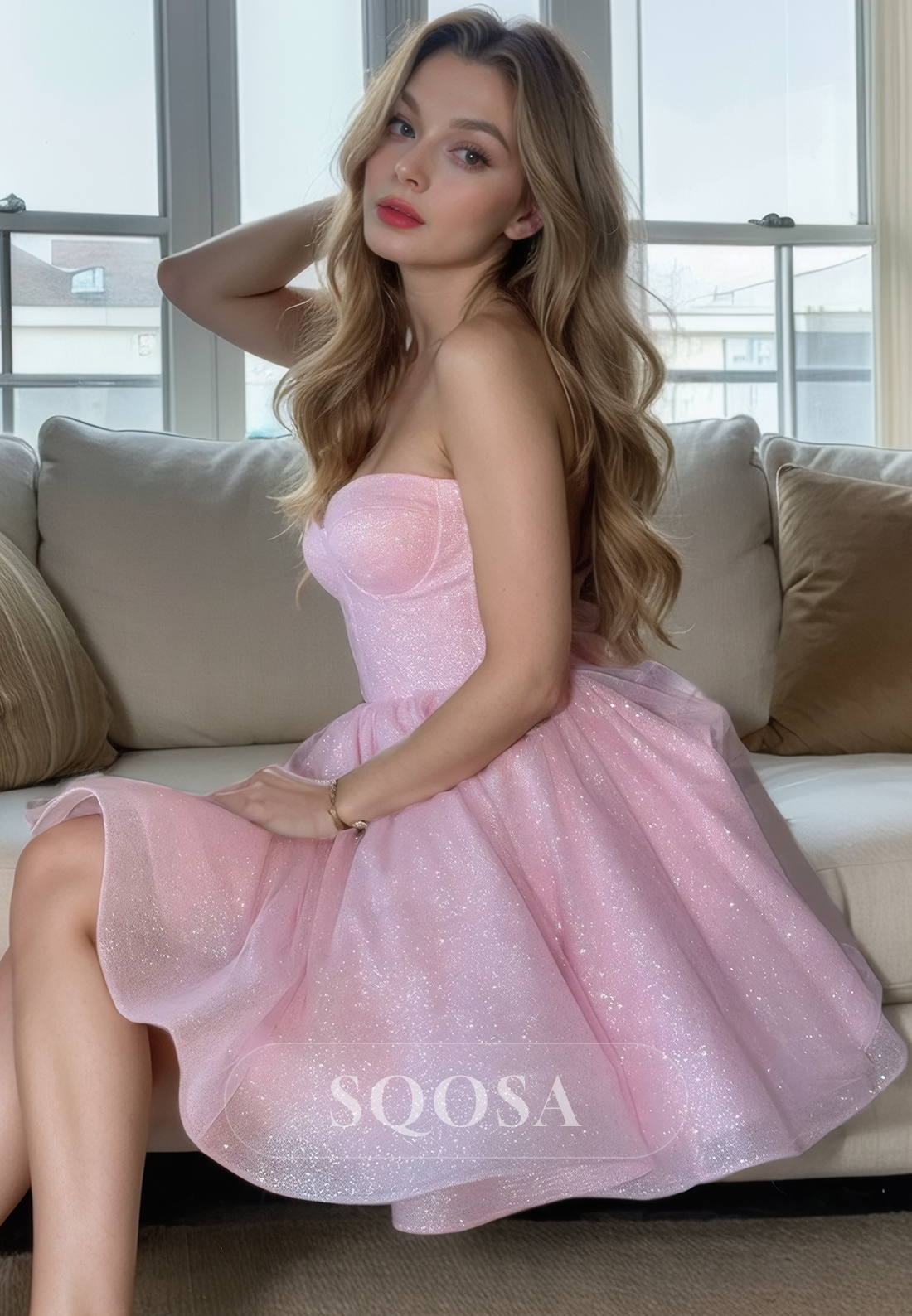 A Line Sweetheart Pink Homecoming Dress Short Prom Party Dress A Line Sweetheart Pink Homecoming Dress Short Prom Party Dress
