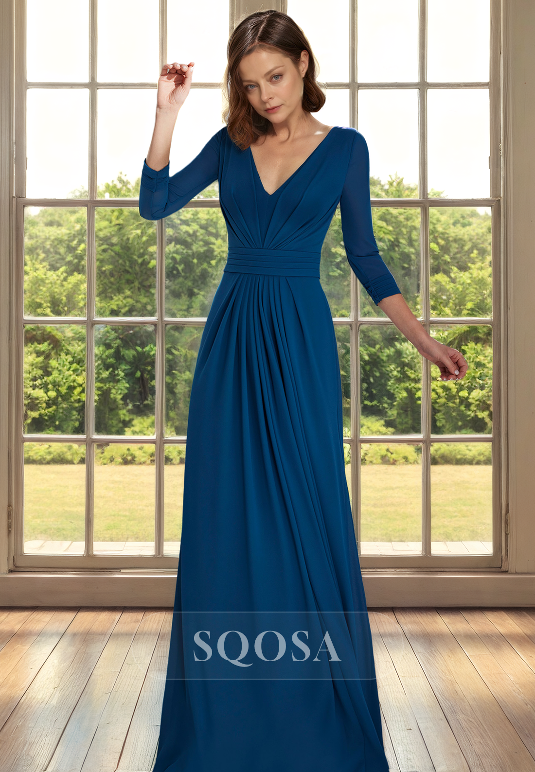 long sheath dress with sleeves Lace sheath dress with off-the-shoulder long sleeves