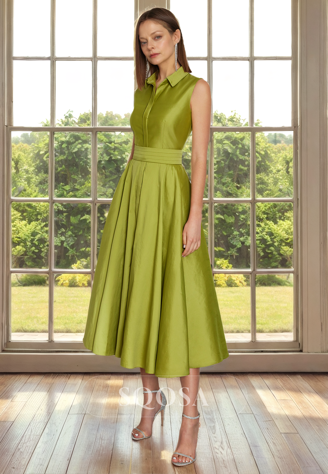 A Line High Neck Elegant Mother of The Bride Dress with Pockets Short Cocktail Dress US10 / Custom Color A Line High Neck Elegant Mother of The Bride Dress with Pockets Short Cocktail Dress US10 / Custom Color