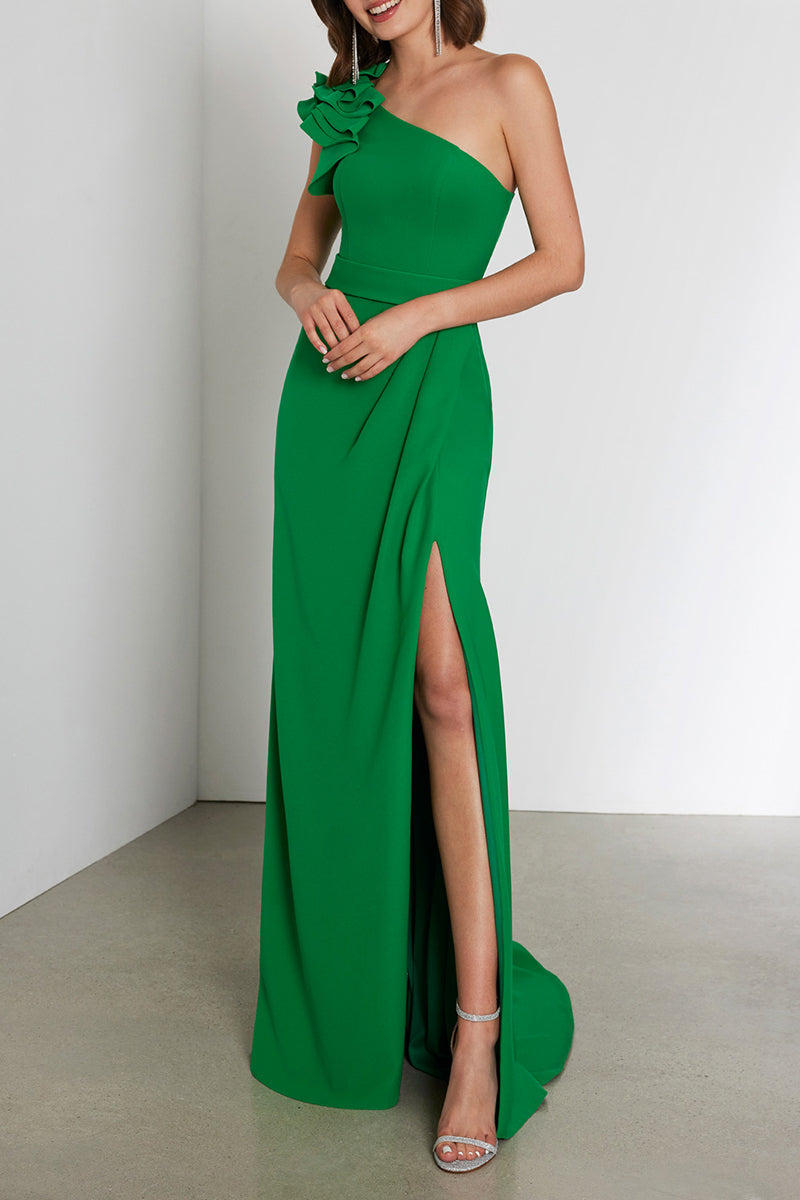 Chic & Modern One Shoulder Fitted With Side Slit Cocktail Dress QM3332 US16 / Custom Color Chic & Modern One Shoulder Fitted With Side Slit Cocktail Dress QM3332 US16 / Custom Color