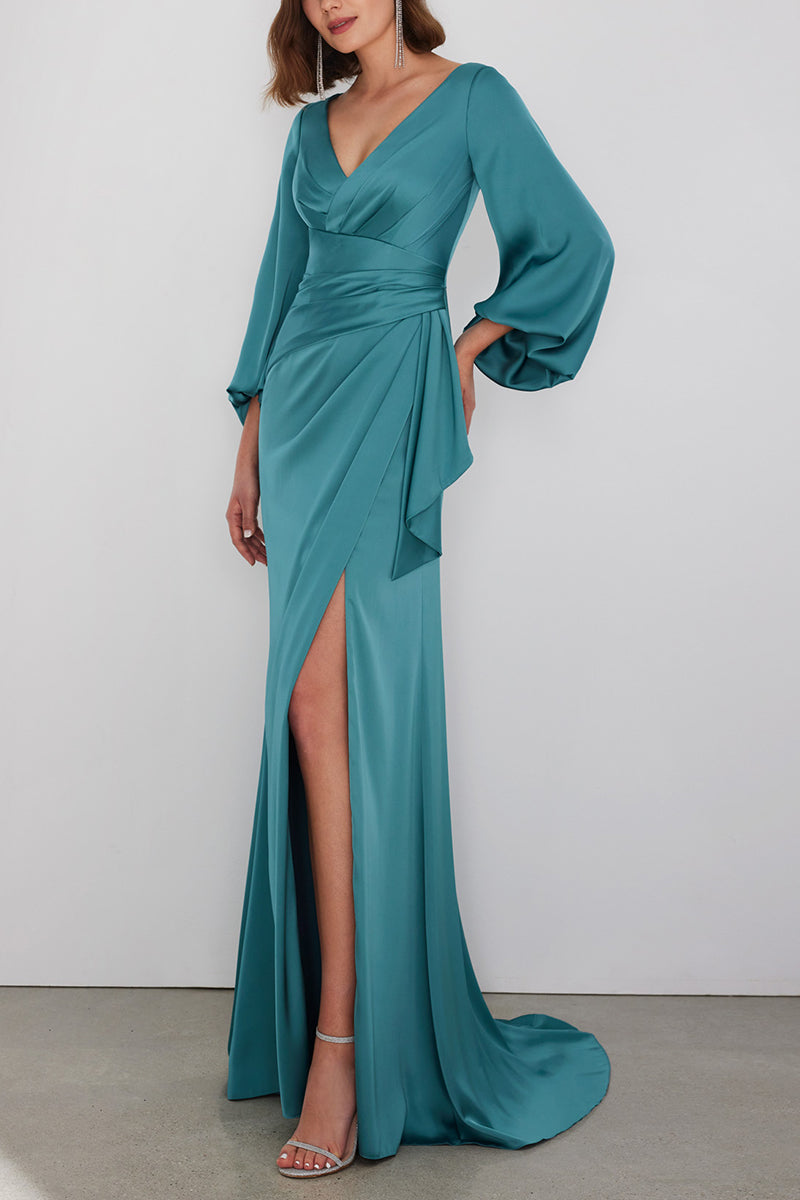 casual trumpet dress Casual Trumpet V-neck Satin Lace Summer Wedding Dress Beach With Short Sleeve And Low-V Back