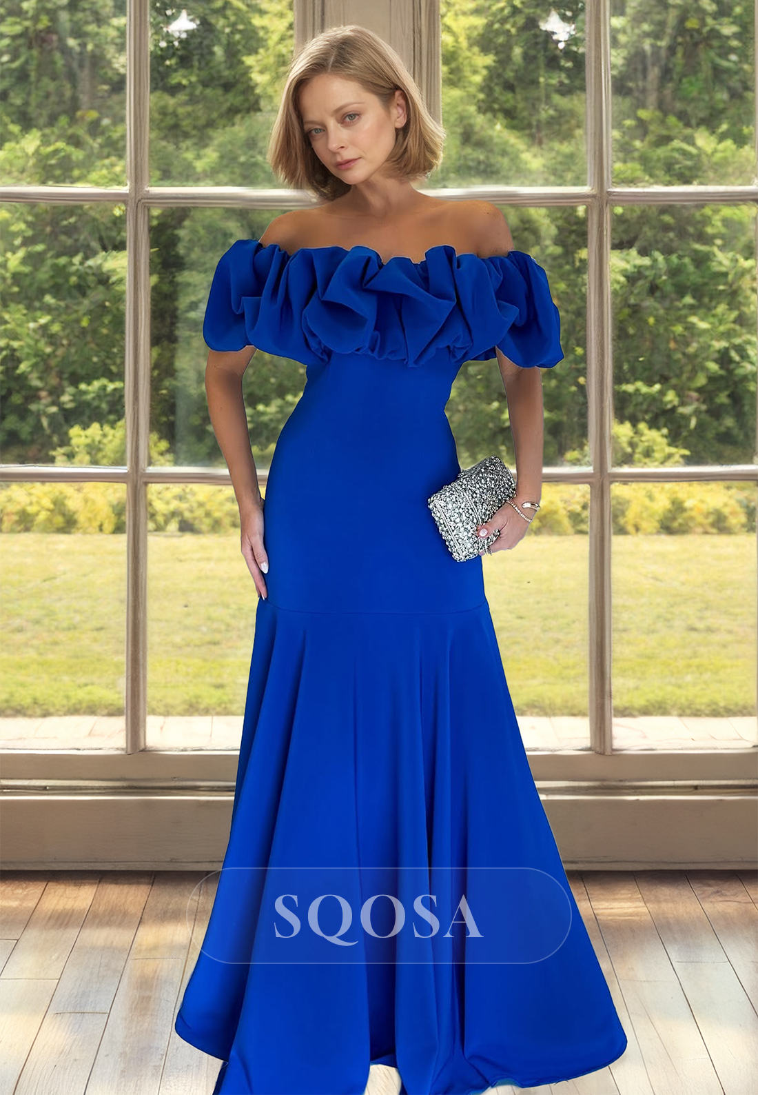 Off-Shoulder Floral Embellished Tube Top Mother of the Bride Dress Sleeveless Mermaid Cocktail Gowns Custom Color / US12 Off-Shoulder Floral Embellished Tube Top Mother of the Bride Dress Sleeveless Mermaid Cocktail Gowns Custom Color / US12