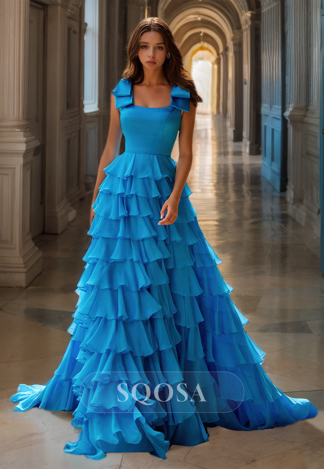square neck off shoulder dress Elegant Off Shoulder Wedding Dress - Square Neck Wedding Dress