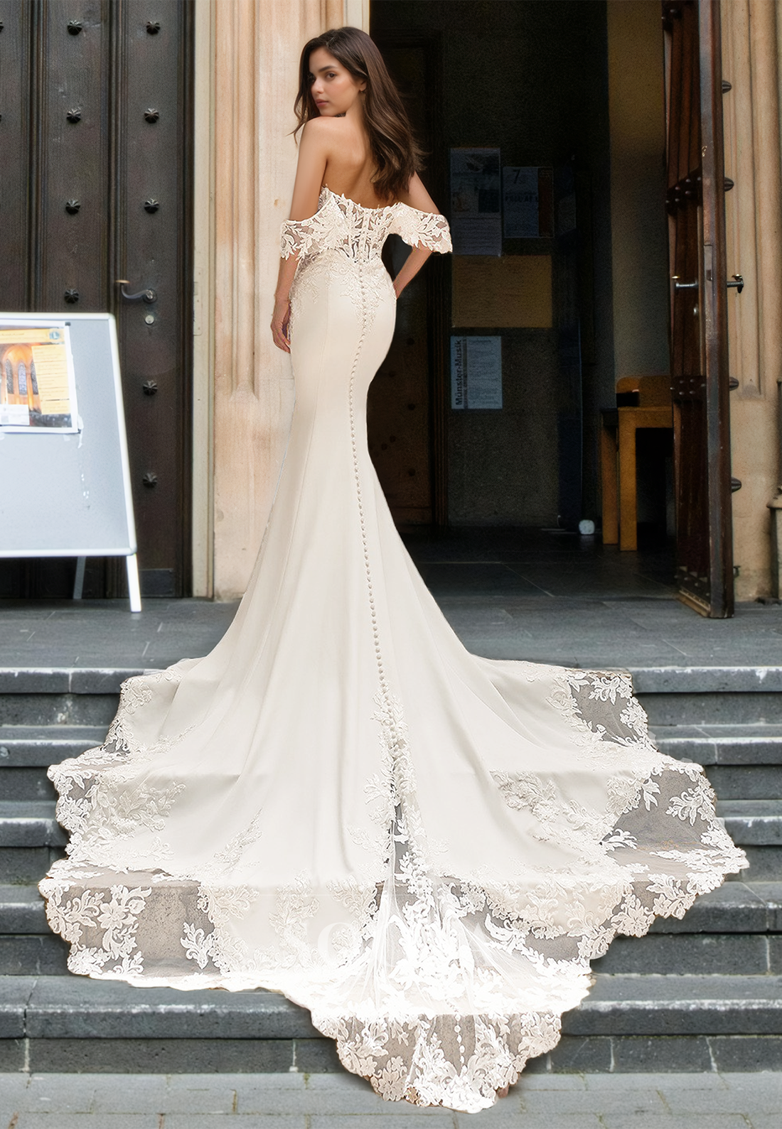 Sweetheart Off-Shoulder Sleeveless Satin Mermaid Wedding Dress Beaded Lace Applique Bride Gowns with Train