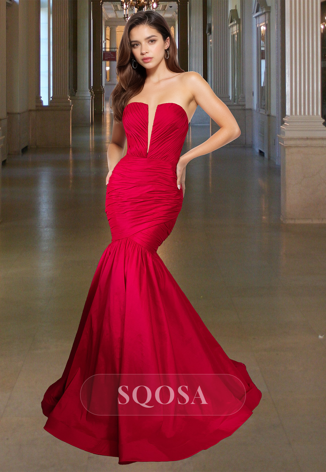 mermaid prom dresses 2025 HONGIVEY New Strapless Formal Evening Dress Sexy Glitter Side Slit Gown Exquisite Silver Glitter Finish 57162 - Sherri Hill |