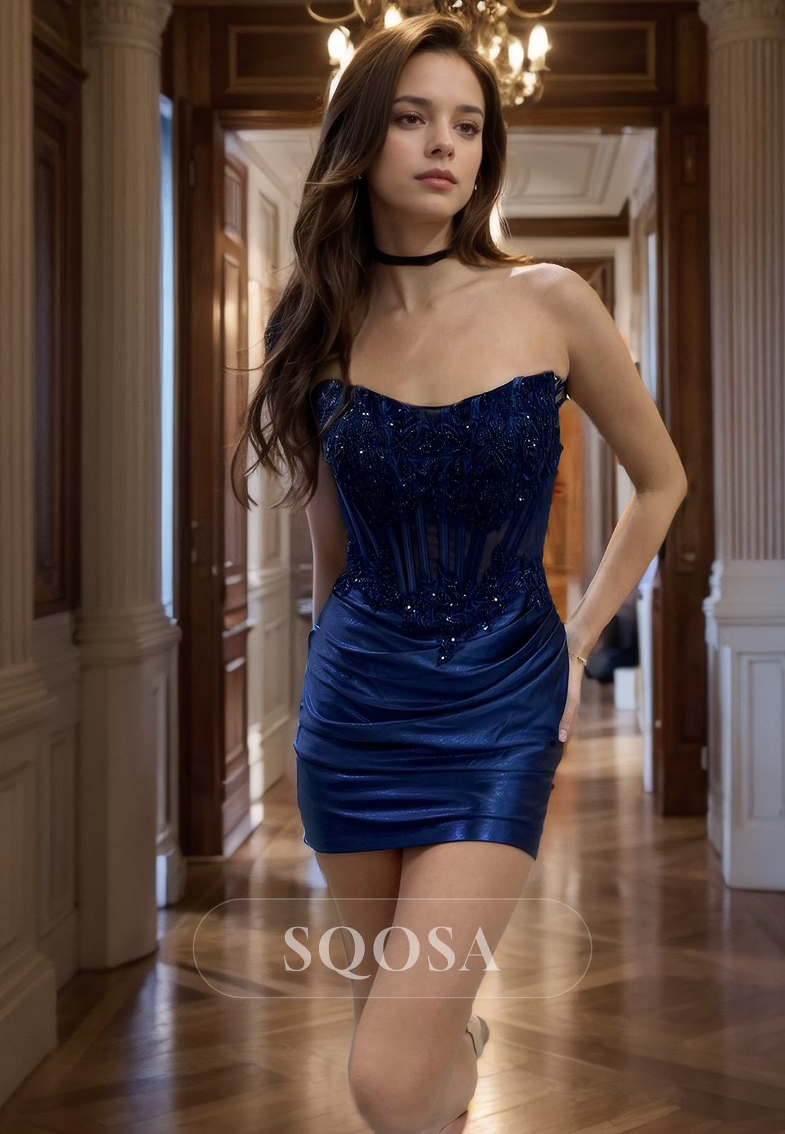 Homecoming Dress Tight Strapless Short Graduation Dress with Beaded and Pleated Custom Color / US16 Homecoming Dress Tight Strapless Short Graduation Dress with Beaded and Pleated Custom Color / US16