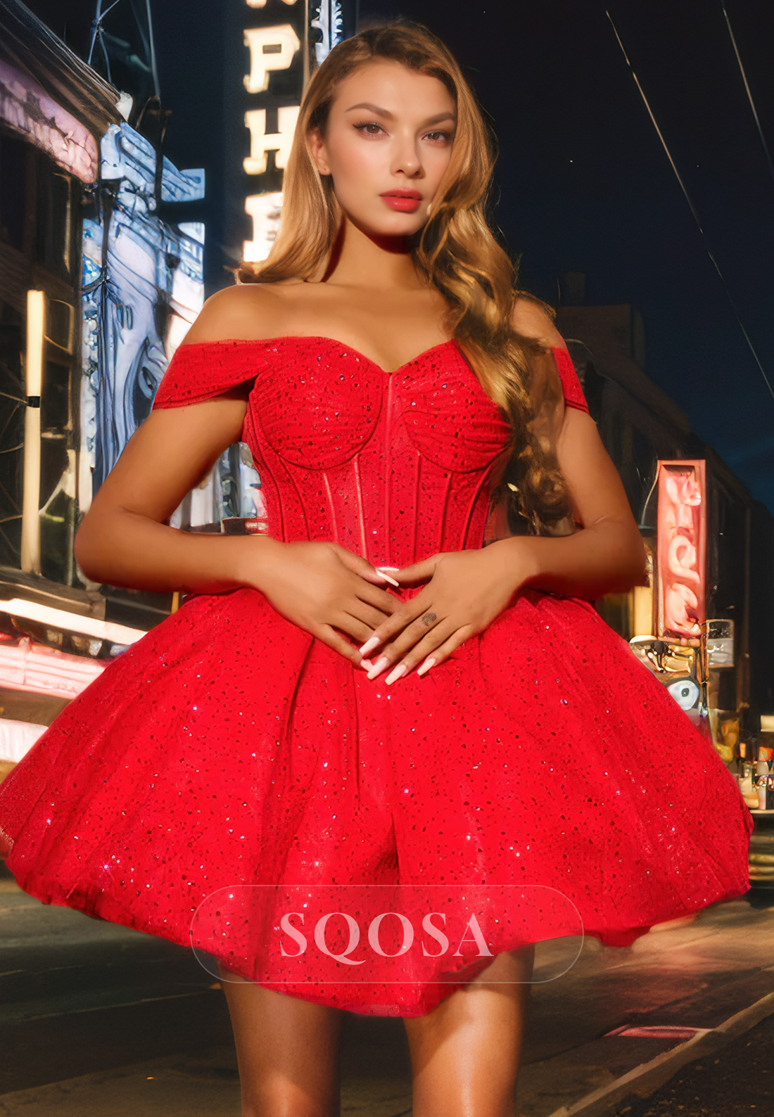Ball Gown Off Shoulder Red Cute Homecoming Dress Short Graduation Dress US2 / Red Ball Gown Off Shoulder Red Cute Homecoming Dress Short Graduation Dress US2 / Red