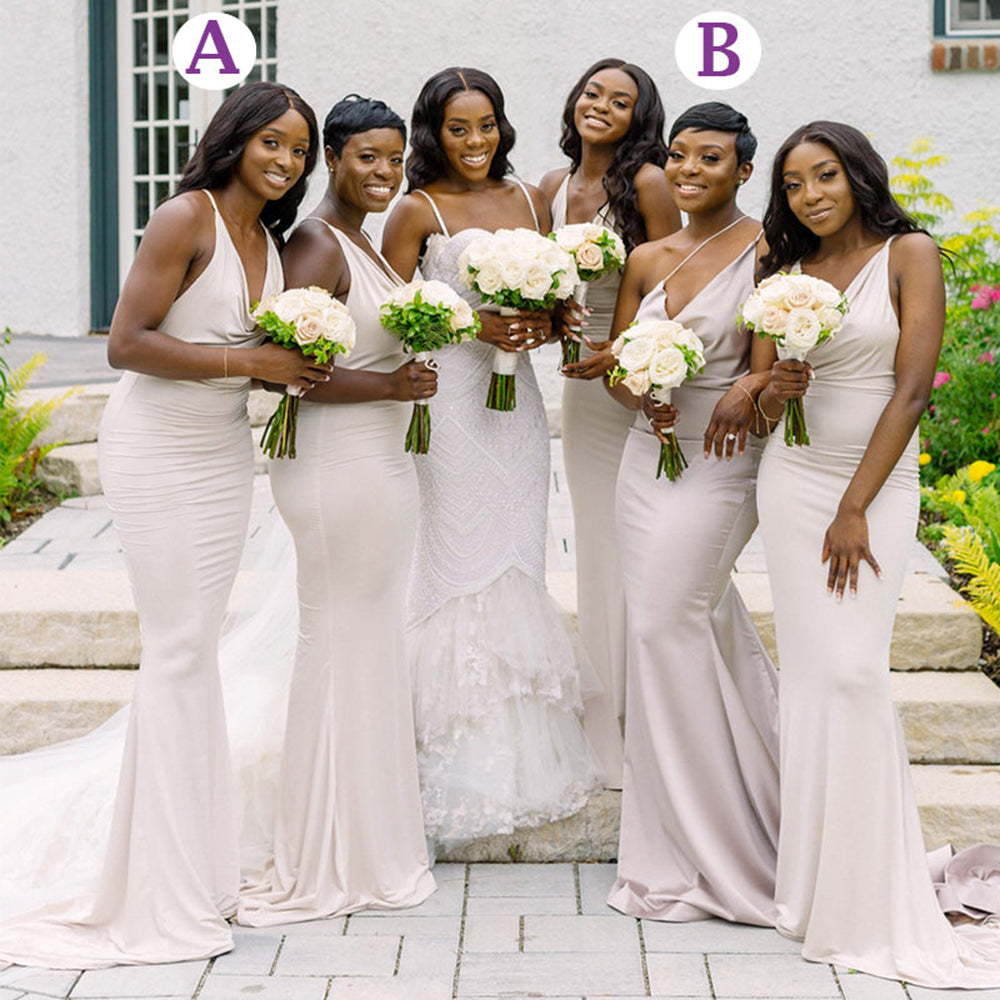 Mismatched Ivory Elegant Mermaid Long Bridesmaid Dress QB3091 US4 / As Pic / Style B Mismatched Ivory Elegant Mermaid Long Bridesmaid Dress QB3091 US4 / As Pic / Style B