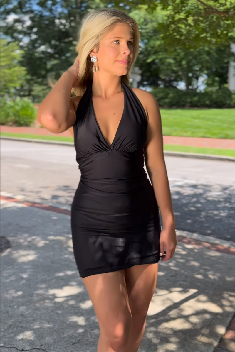 Sexy V neck Black Sheath/Column Short Homecoming Dress Tight QH2466 US16 / Custom Color Sexy V neck Black Sheath/Column Short Homecoming Dress Tight QH2466 US16 / Custom Color