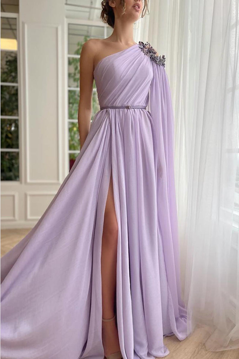 Chic One Shoulder Beads Boho Long Prom Formal Dress QP0921 US2 / Custom Color Chic One Shoulder Beads Boho Long Prom Formal Dress QP0921 US2 / Custom Color