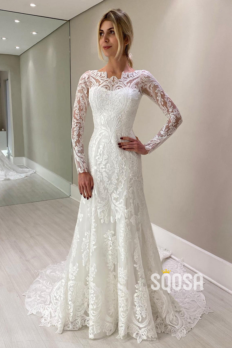 Bateau Bridal Gown