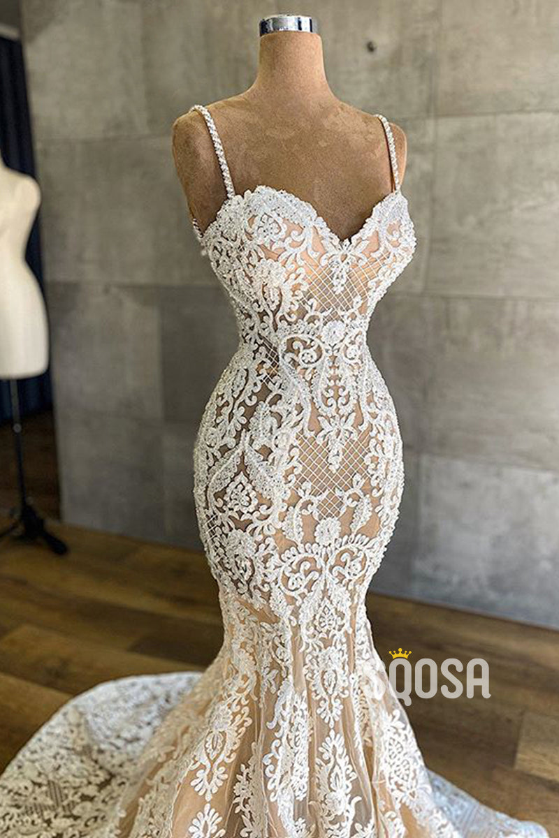 Exquisite Lace Sweetheart Mermaid Gown Bridal Dress QW2600|SQOSA