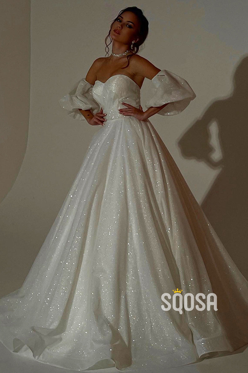 A-line Sweetheart Short Sleeves Rustic Wedding Dress QW2629 SQOSA A-line Sweetheart Short Sleeves Rustic Wedding Dress QW2629 SQOSA