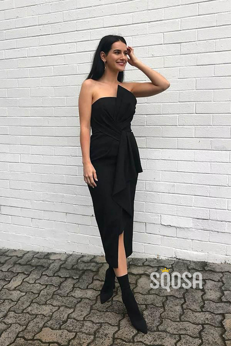 Strapless Chic Bow Short Bridesmaid Dress QB2101|SQOSA