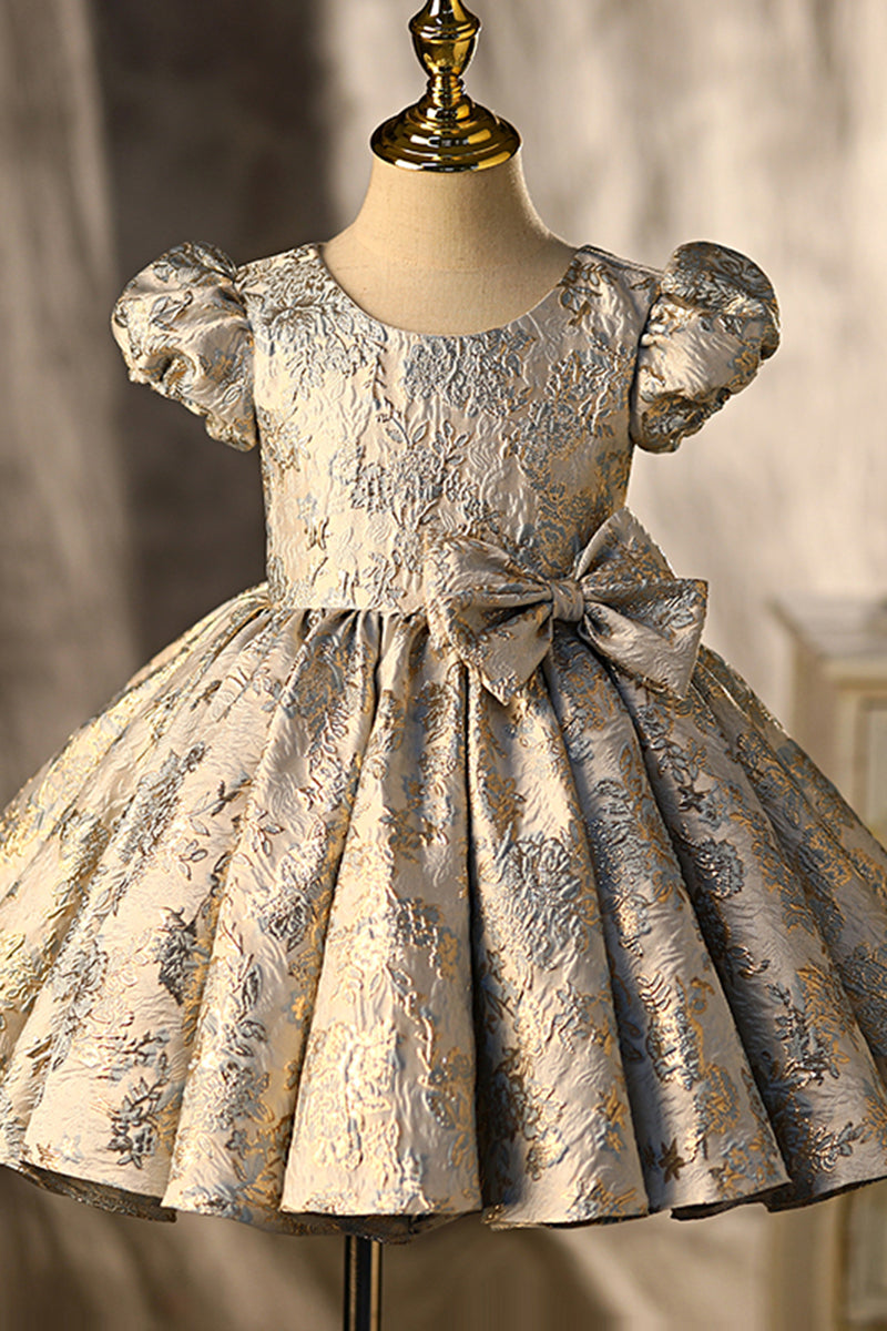 short first communion dresses Girls First Communion Dress with Short Lace Sleeves