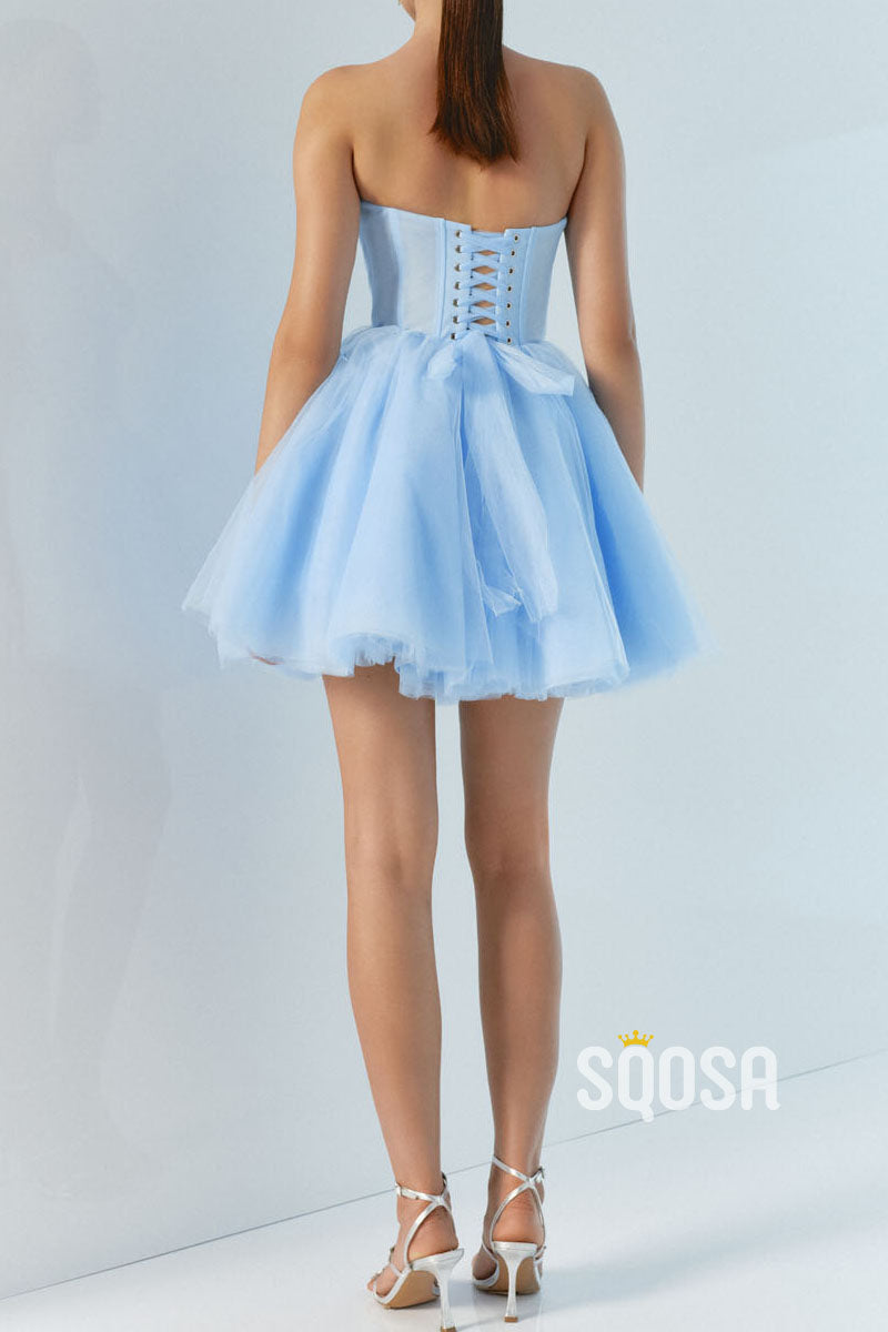 Casual Tulle A-Line Sweetheart Strapless Party/Homecoming Dress QS2535