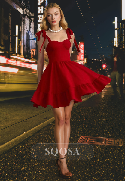 A line Sweetheart Red Homecoming Dress Short Prom Dress US6 / Custom Color