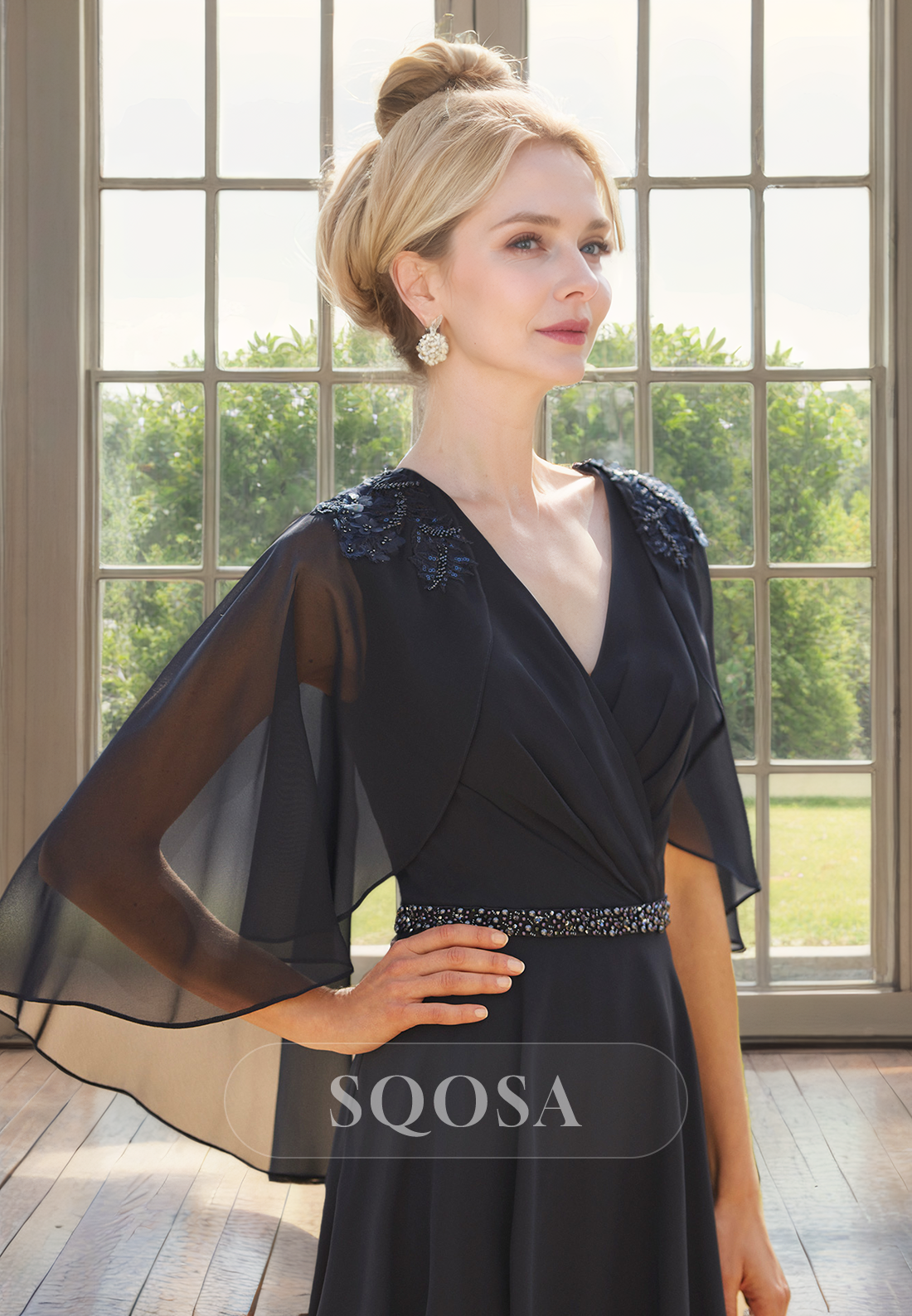 cocktail dresses with batwing sleeves Ever-Pretty Elegant V-Neck Mesh Batwing Sleeve Formal Dress Occasion Dress
