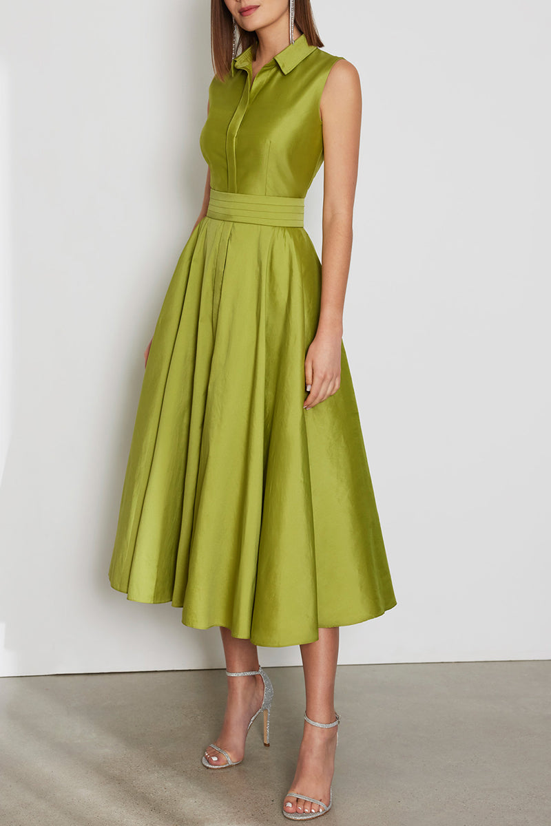 Chic & Modern Satin A-Line Sleeveless Formal Cocktail Dress QM3389