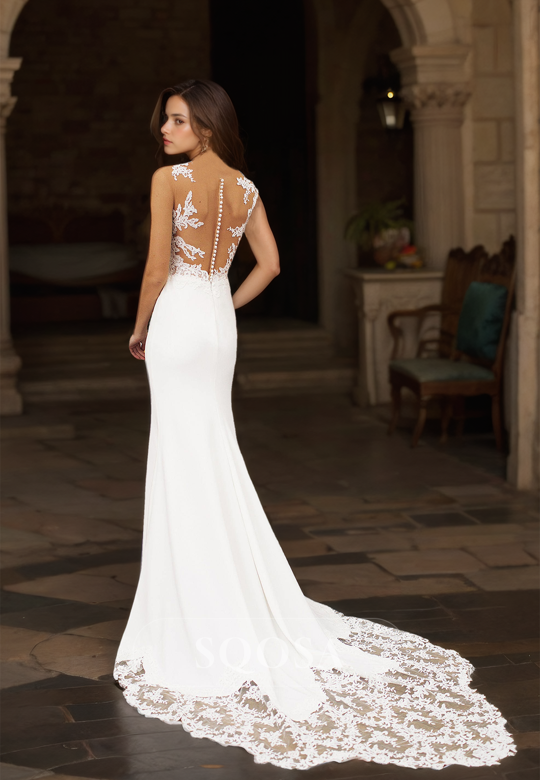 asymmetric neckline wedding dress Hellenic Style Asymmetrical Neckline Wedding Gown HAREM's Brides