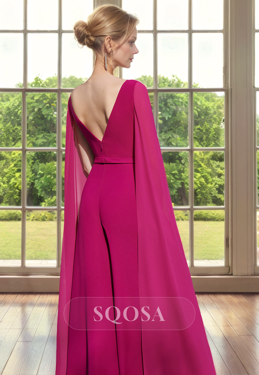Unique Bateau Pant Suits Mother of the Bride Dress Elegant Cocktail Dress US10 / Fuchsia Unique Bateau Pant Suits Mother of the Bride Dress Elegant Cocktail Dress US10 / Fuchsia