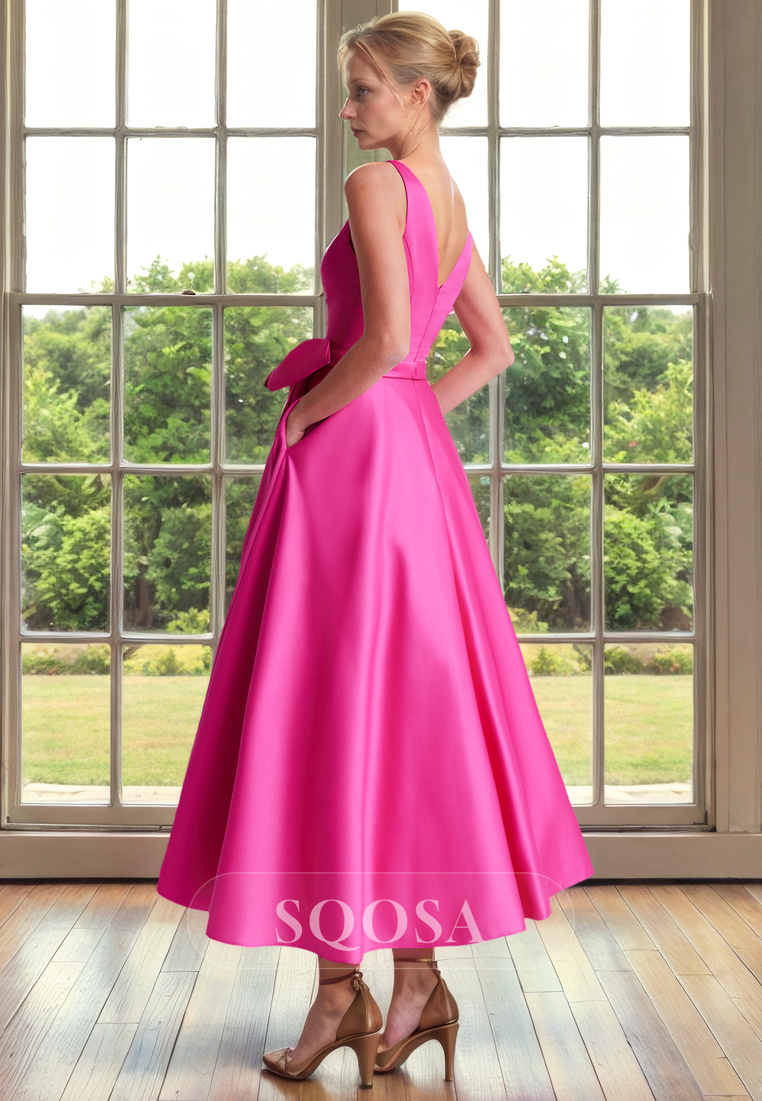 pink satin mother of the bride dresses Pink Mother of Bride Dress Mermaid Sweetheart Neck 3D Rose Sleeves Overskirt