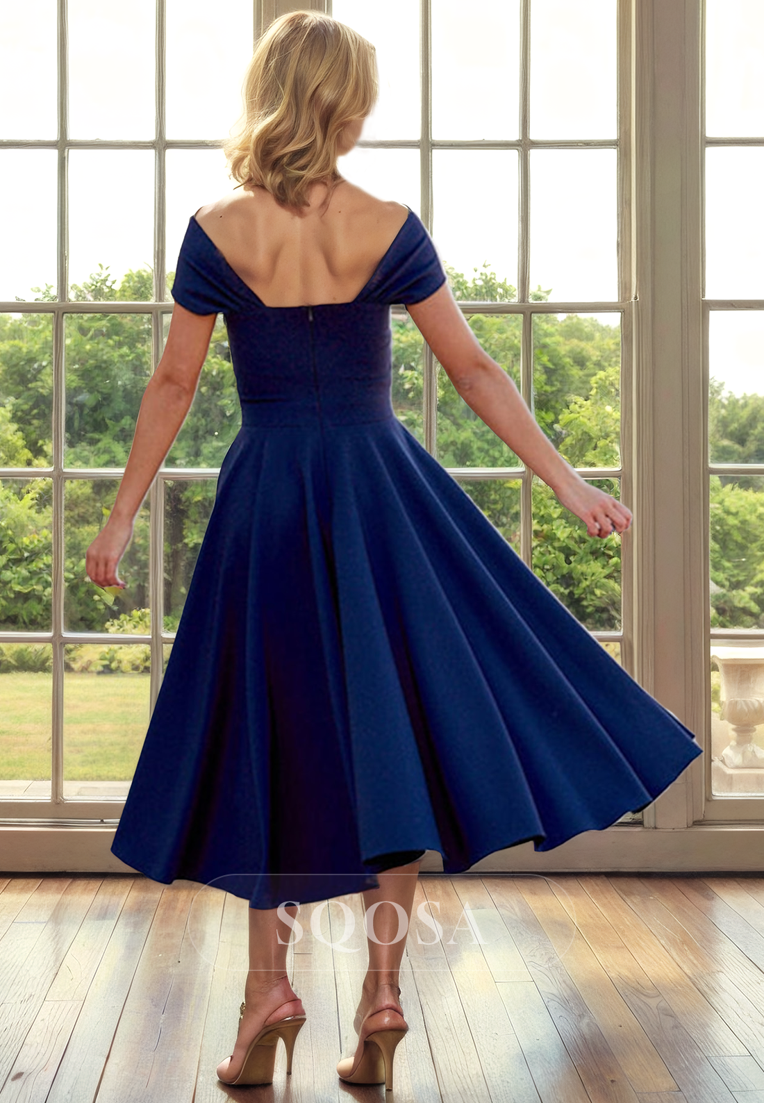 A Line Off Shoulder Pleats Short Cocktail Dress Elegant Mother of the Bride Dress Custom Size / Fuchsia A Line Off Shoulder Pleats Short Cocktail Dress Elegant Mother of the Bride Dress Custom Size / Fuchsia