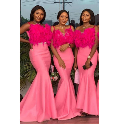 Bridesmaid Dress Hot Pink Dress Canada A-Line Hot Pink V-Neck Long Bridesmaid Dress FancyVestido Bridesmaid Dress Hot Pink Dress Canada A-Line Hot Pink V-Neck Long Bridesmaid Dress FancyVestido