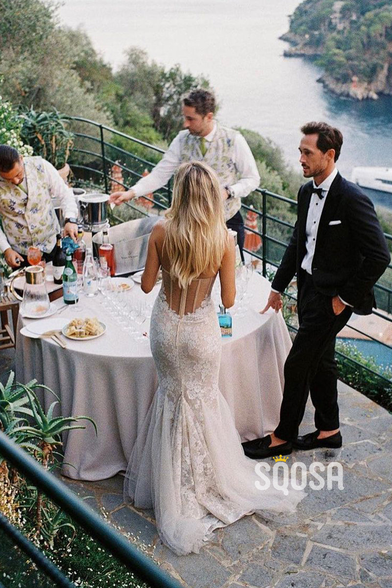 boho trumpet wedding dress Trumpet Wedding Dresses