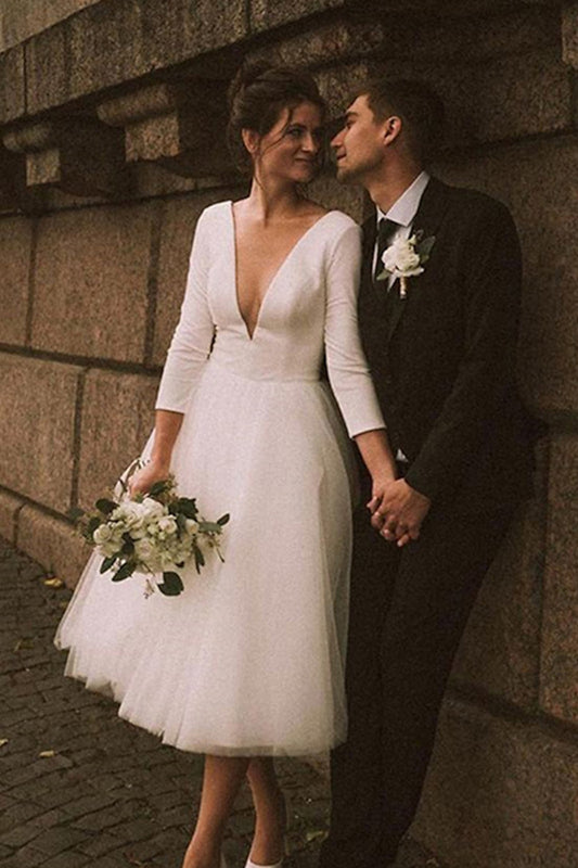 A-Line Wedding Dresses tagged "3/4 Sleeves" SQOSA A-Line Wedding Dresses tagged "3/4 Sleeves" SQOSA
