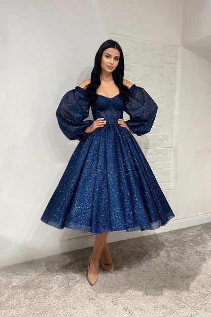 A Line V neck Long Sleeves Sparkly Prom Dress Short Homecoming Dress QH2495 US10 / Custom Color A Line V neck Long Sleeves Sparkly Prom Dress Short Homecoming Dress QH2495 US10 / Custom Color