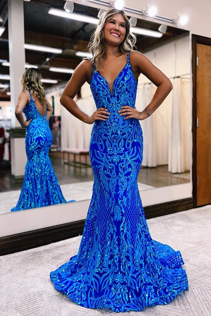 v neck mermaid prom dress Plunging V-Neck Sequins Appliques Long QP0913 Best sage green resort dress for vacation Available Colors In Your Size::Acid Yellow TLB MALLORCA official store Deep V Neckline Sleeves