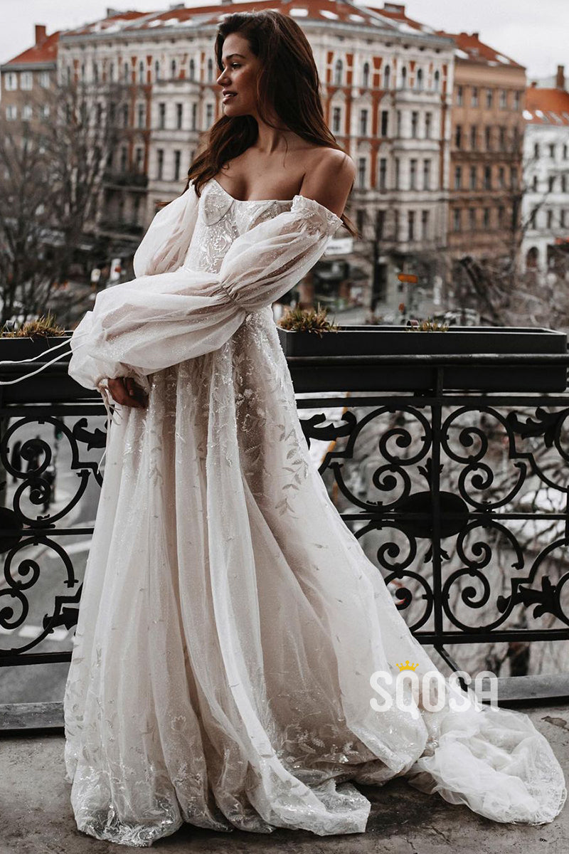 white christmas dresses Unique Off-The-Shoulder Lace Wedding Dress Ivory Long Sleeves Bohemian Bridal Gown QW2705 US8 / Custom Color white christmas dresses Unique Off-The-Shoulder Lace Wedding Dress Ivory Long Sleeves Bohemian Bridal Gown QW2705 US8 / Custom Color