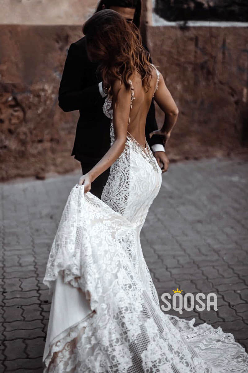 Bohemian beaded clearance wedding dress