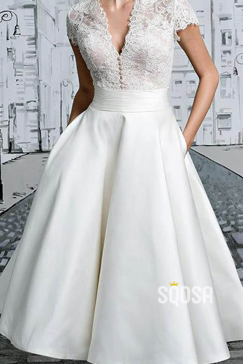 Tea Length Beach Wedding Dresses