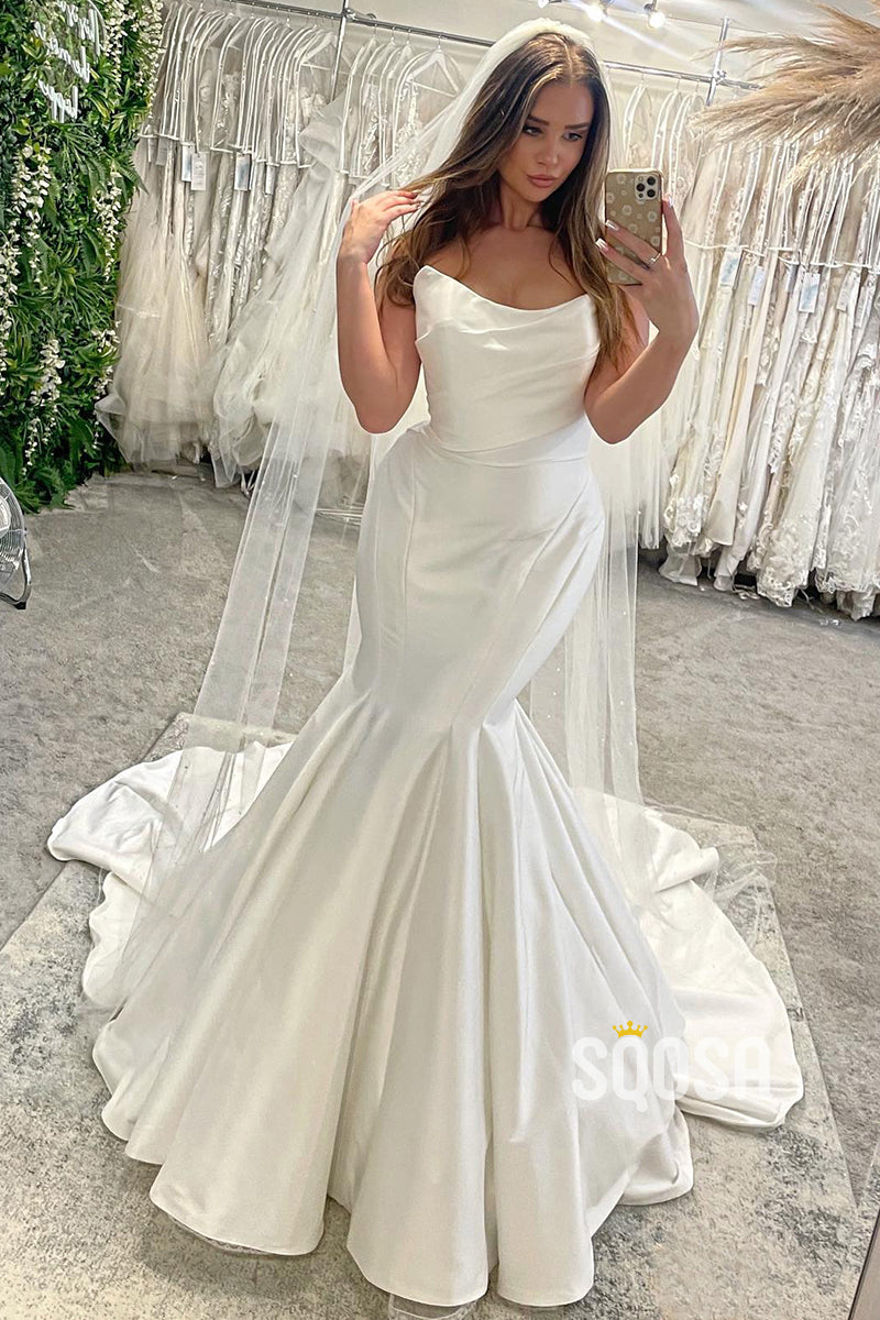 simple dupion silk mermaid wedding dress Simple Dupion Silk Mermaid Wedding Dress