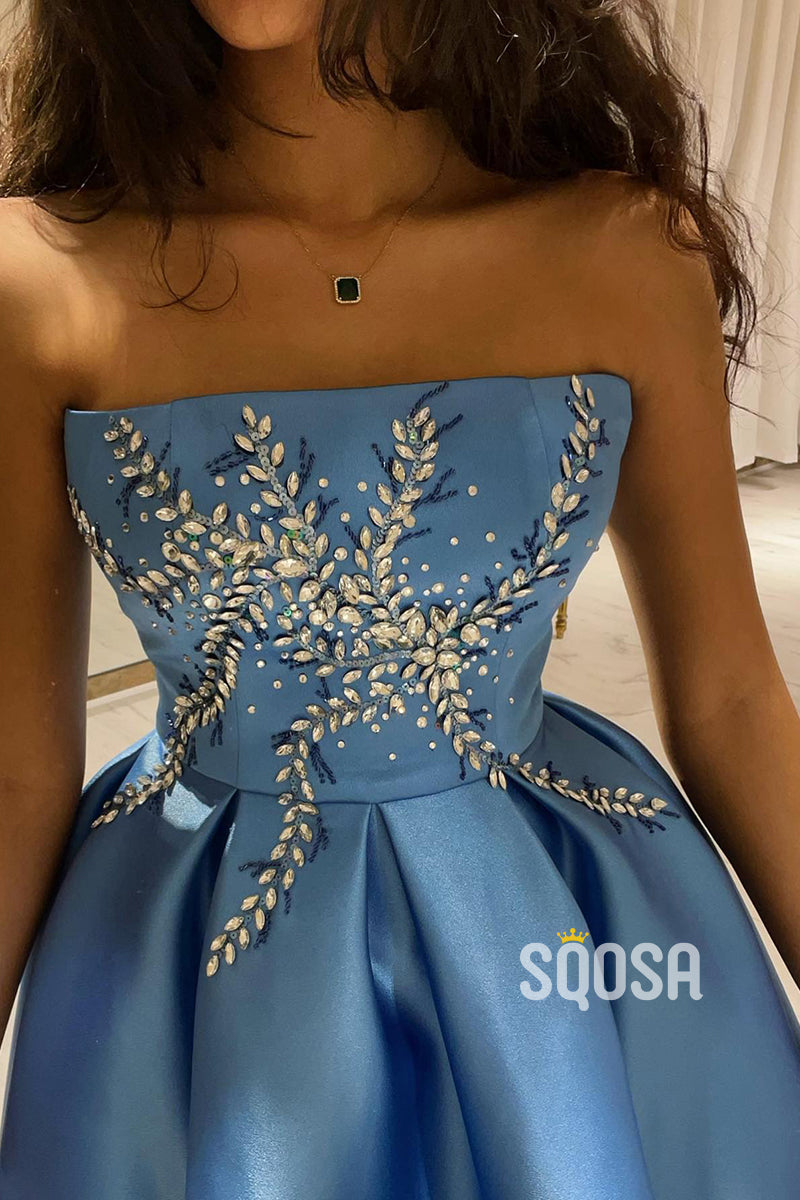 A-line Strapless Beads Vintage Homecoming Dress Short Prom Gown QH0837 – SQOSA A-line Strapless Beads Vintage Homecoming Dress Short Prom Gown QH0837 – SQOSA