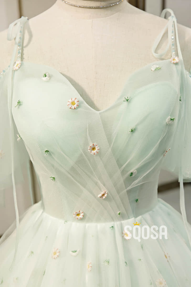 A-Line Mint Green Tulle Appliques Short Homecoming Dress Pageant Dress QH2104 US8 / Custom Color A-Line Mint Green Tulle Appliques Short Homecoming Dress Pageant Dress QH2104 US8 / Custom Color